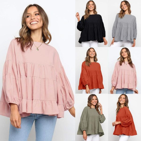 women's blouses & shirts leosoxs spring and autumn fashion solid o neck long sleeve chiffon shirt 2021 high street loose ladies casual, White
women's blouses & shirts leosoxs spring and autumn fashion solid o neck long sleeve chiffon shirt 2021 high street loose ladies casual, White