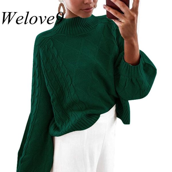 women's sweaters 2021 fashion chic winter turtleneck sweater women puff sleeve casual loose knitted pullovers oversize ladies jumpers, White;black
women's sweaters 2021 fashion chic winter turtleneck sweater women puff sleeve casual loose knitted pullovers oversize ladies jumpers, White;black