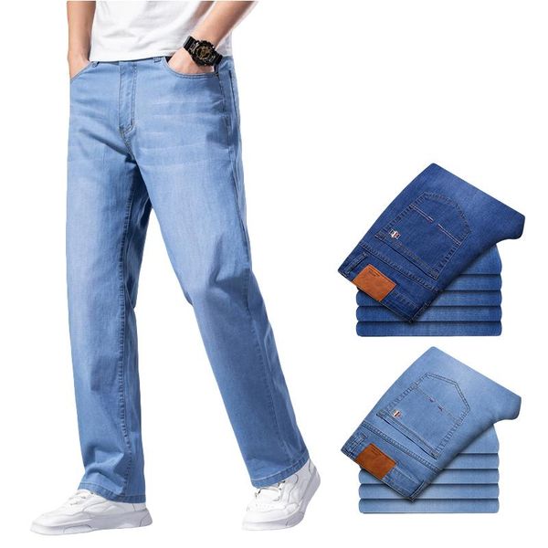 zoenova brand summer men's light blue thin jeans tencel fabric business stretch jean denim trousers male pants
zoenova brand summer men's light blue thin jeans tencel fabric business stretch jean denim trousers male pants