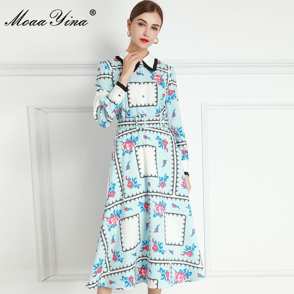 fashion designer dress spring women's dress long sleeve vintage floral-print belt midi dresses 210524, Black;gray
fashion designer dress spring women's dress long sleeve vintage floral-print belt midi dresses 210524, Black;gray