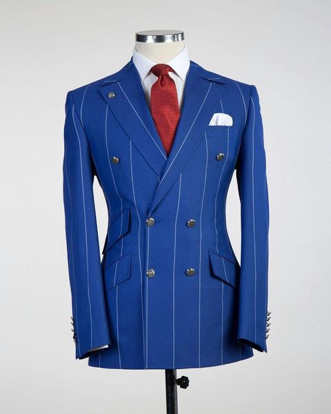 men's suits & blazers blue stripe mens tuxedos peaked lapel groom double breasted wedding blazer formal prom party pants coat(jacket+pa, White;black 
men's suits & blazers blue stripe mens tuxedos peaked lapel groom double breasted wedding blazer formal prom party pants coat(jacket+pa, White;black