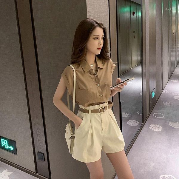 women's tracksuits suit summer shoulder shirt casual short pants fashion two piece set spring women, Gray
women's tracksuits suit summer shoulder shirt casual short pants fashion two piece set spring women, Gray