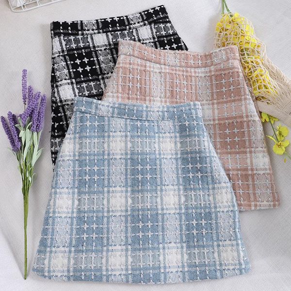 skirts early spring small fragrance wind color check plaid skirt high waist a word, Black
skirts early spring small fragrance wind color check plaid skirt high waist a word, Black