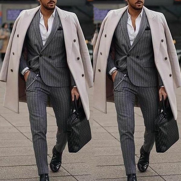 men's suits & blazers autumn double breasted men gray stripe blazer slim fit wedding dress groom tuxedos business suit prom 2 pieces, White;black
men's suits & blazers autumn double breasted men gray stripe blazer slim fit wedding dress groom tuxedos business suit prom 2 pieces, White;black