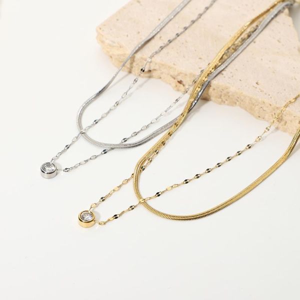 pendant necklaces stacked snake chain stainless steel necklace jewelry 14k gold and silver double rhinestone lady
pendant necklaces stacked snake chain stainless steel necklace jewelry 14k gold and silver double rhinestone lady