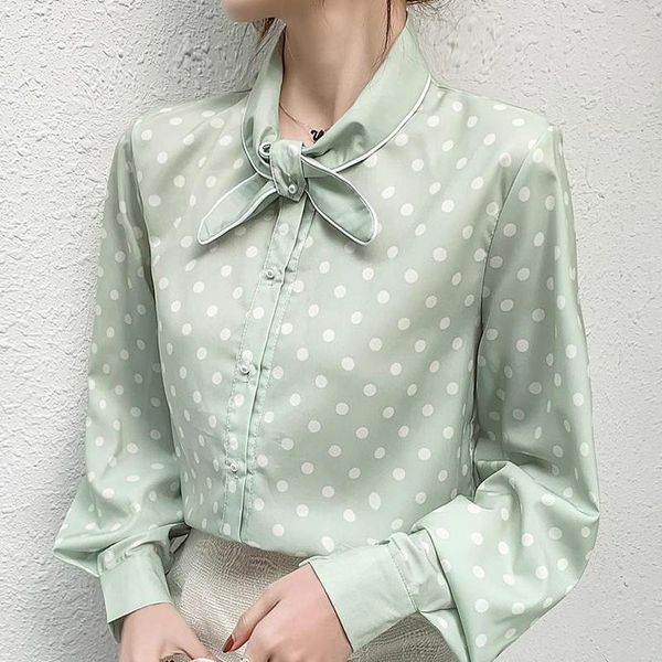 women's blouses & shirts long sleeve dot chiffon blouse shirt women blusas mujer de moda 2021 bow collar blusa e372, White
women's blouses & shirts long sleeve dot chiffon blouse shirt women blusas mujer de moda 2021 bow collar blusa e372, White