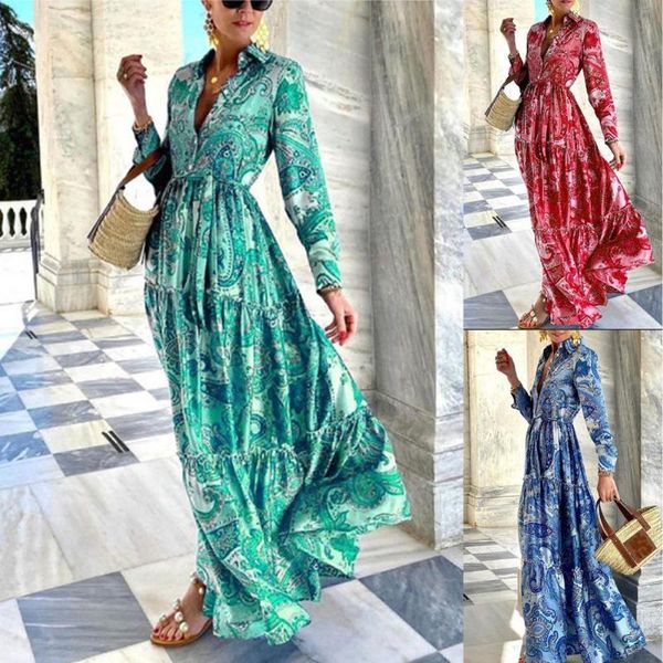 casual dresses women summer beach dress floral print turn-down collar v neck button pleated maxi long for lady vestido de mujer, Black;gray
casual dresses women summer beach dress floral print turn-down collar v neck button pleated maxi long for lady vestido de mujer, Black;gray