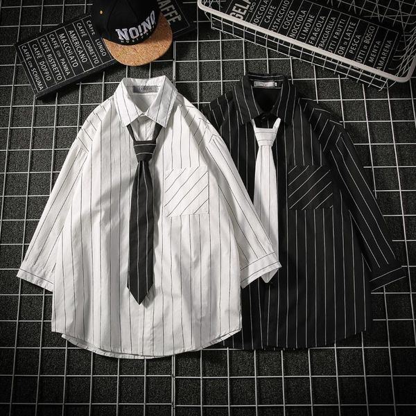 spring dress shirt men's fashion striped casual man streetwear trend wild hip hop loose short-sleeved -5xl shirts, White;black
spring dress shirt men's fashion striped casual man streetwear trend wild hip hop loose short-sleeved -5xl shirts, White;black