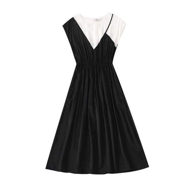 white black o neck short sleeve patchwork midi dress summer women female casual loose d1766 210514, Black;gray
white black o neck short sleeve patchwork midi dress summer women female casual loose d1766 210514, Black;gray