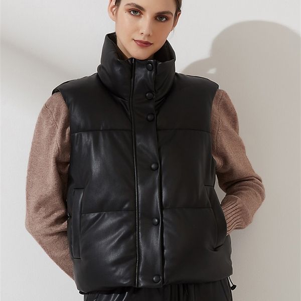 wixra women fashion solid warm vest zipper pu sleeveless back lace up coat loose outwear autumn winter 211123, Black;white
wixra women fashion solid warm vest zipper pu sleeveless back lace up coat loose outwear autumn winter 211123, Black;white