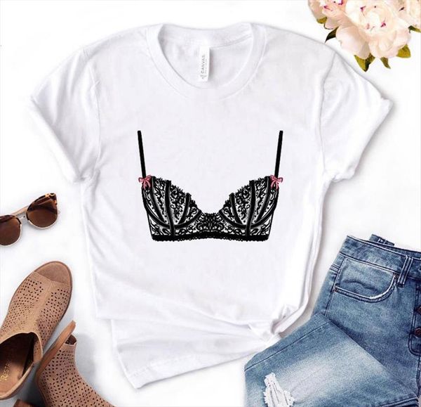 black lace lingerie bra women t shirt print cotton casual funny for lady yong tee pm 64, White
black lace lingerie bra women t shirt print cotton casual funny for lady yong tee pm 64, White