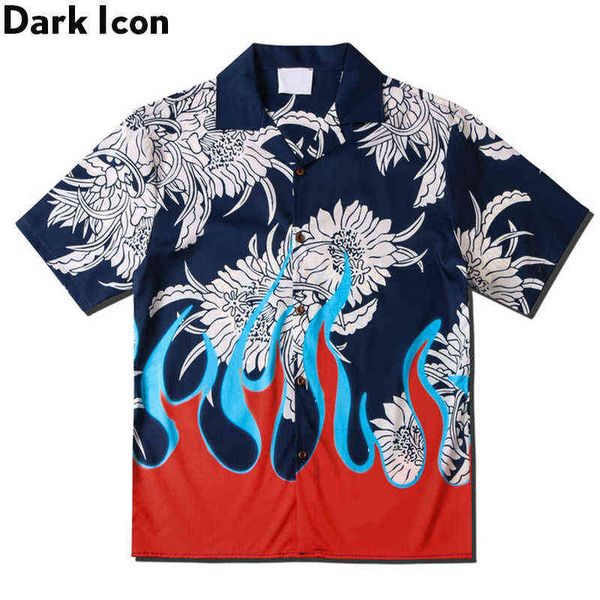 flame hawaiian shirt men summer vintage street men's shirt streetwear clothing 210603, White;black
flame hawaiian shirt men summer vintage street men's shirt streetwear clothing 210603, White;black