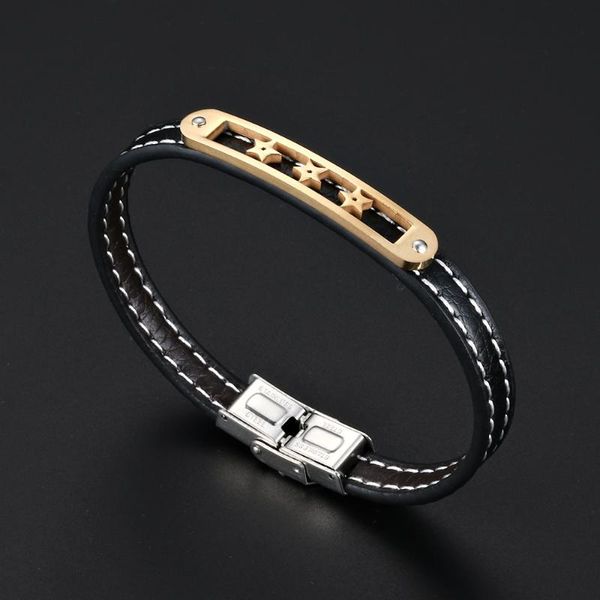 personality leather bracelet men's stainless steel fashion trend and women's jewelry wholesale charm bracelets, Golden;silver
personality leather bracelet men's stainless steel fashion trend and women's jewelry wholesale charm bracelets, Golden;silver