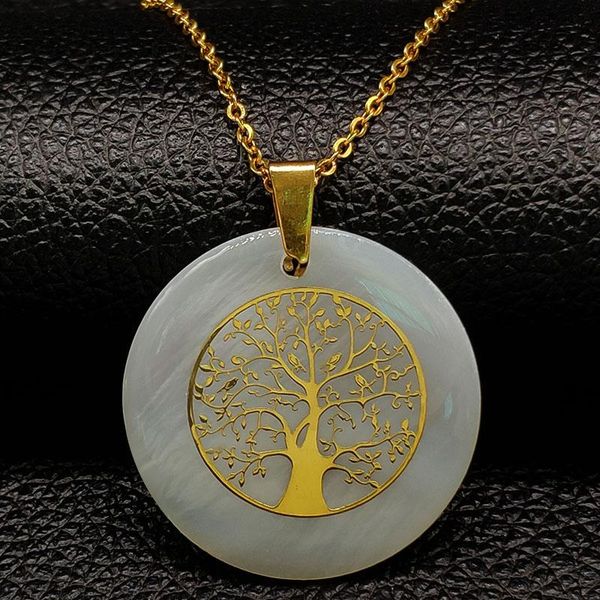 fashion shell stainless steel statement necklace for women gold color tree of life chain jewelry gargantilla n1880 pendant necklaces, Silver
fashion shell stainless steel statement necklace for women gold color tree of life chain jewelry gargantilla n1880 pendant necklaces, Silver