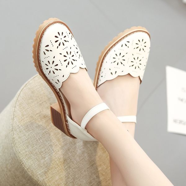 sandals rome in the spring and summer wild perforated baotou women's single shoes thick high heel sandals women, Black
sandals rome in the spring and summer wild perforated baotou women's single shoes thick high heel sandals women, Black