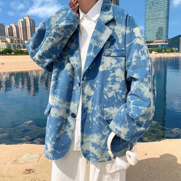 men's suits & blazers corduroy men tie-dye printed suit jackets male streetwear turn-down collar casual fashion loose suit-, White;black
men's suits & blazers corduroy men tie-dye printed suit jackets male streetwear turn-down collar casual fashion loose suit-, White;black