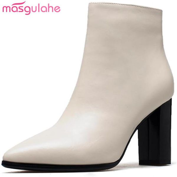 boots masgulahe 2021 autumn winter pointed toe high heels ankle side zipper cow leather women shoes plus size 34-42, Black
boots masgulahe 2021 autumn winter pointed toe high heels ankle side zipper cow leather women shoes plus size 34-42, Black
