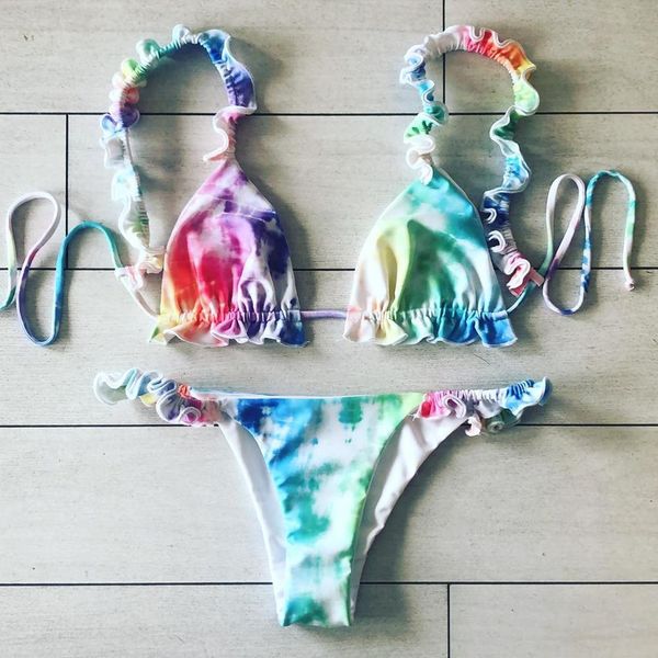 womens 2 pieces ruched bikini tie dye swimsuit tie ba low waist bathing suit triangle bikinis set swimsuits, White;black
womens 2 pieces ruched bikini tie dye swimsuit tie ba low waist bathing suit triangle bikinis set swimsuits, White;black