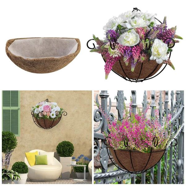 planters & pots replaceable thick coco coir liners multiple sizes strong water absorption coconut fiber lining for hanging planter basket
planters & pots replaceable thick coco coir liners multiple sizes strong water absorption coconut fiber lining for hanging planter basket