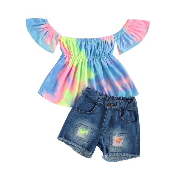 clothing sets baby kids grils clothes ruffles sleeve and shorts set fashion tie-dye boat neck t-shirt ripped denim short pants, White
clothing sets baby kids grils clothes ruffles sleeve and shorts set fashion tie-dye boat neck t-shirt ripped denim short pants, White