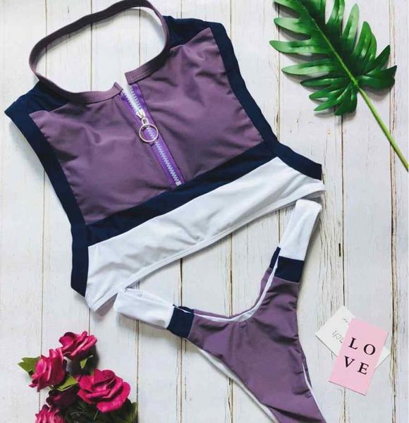 women's swimwear sport style splicing bandage bikinis women thong zipper front push up bikini set sporty swimsuit biquini bathing suits, White;black
women's swimwear sport style splicing bandage bikinis women thong zipper front push up bikini set sporty swimsuit biquini bathing suits, White;black