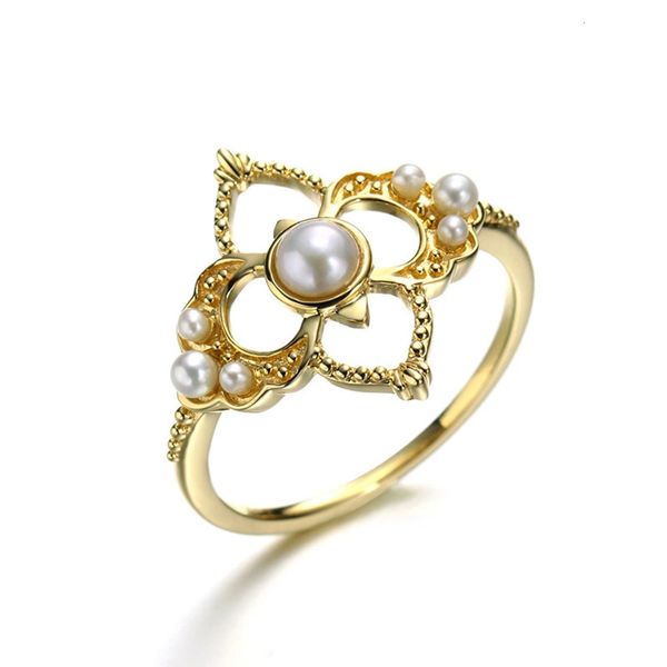 dunli jewelry s925 silver hollow clover natural freshwater pearl ring female, Black
dunli jewelry s925 silver hollow clover natural freshwater pearl ring female, Black
