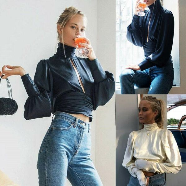 women fashion shirt hollow satin blouse casual long sleeve office lady backless party clubwear women's blouses & shirts, White
women fashion shirt hollow satin blouse casual long sleeve office lady backless party clubwear women's blouses & shirts, White