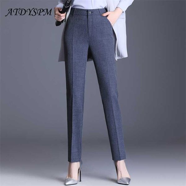 plus size high waist women's pants black work wear office elegant straight female quality gray casual trousers 211118, Black;white
plus size high waist women's pants black work wear office elegant straight female quality gray casual trousers 211118, Black;white