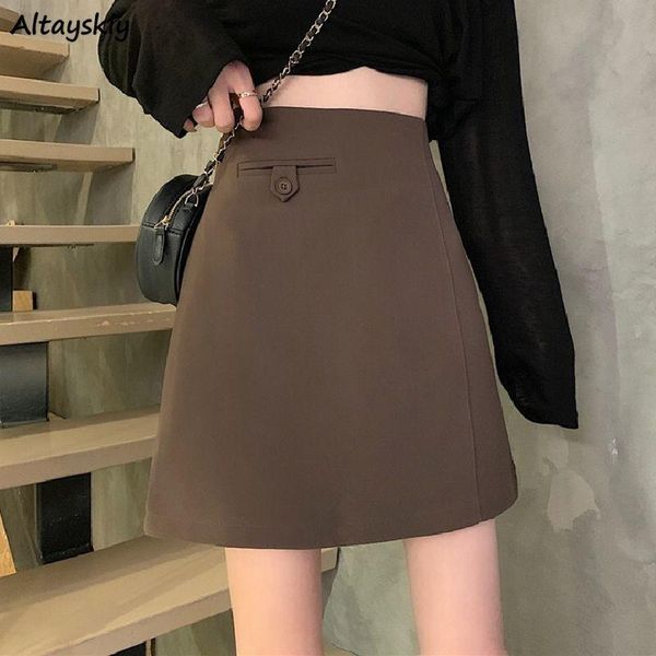 skirts women button solid spring fashion simple hipster harajuku office ladies all-match chic vintage collection fall bottom, Black
skirts women button solid spring fashion simple hipster harajuku office ladies all-match chic vintage collection fall bottom, Black