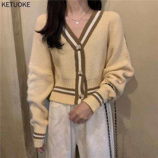 women's knits & tees 2021 autumn striped knitted cardigan for women sweater long sleeve retro jacket loose fashion v neck warm top, White
women's knits & tees 2021 autumn striped knitted cardigan for women sweater long sleeve retro jacket loose fashion v neck warm top, White