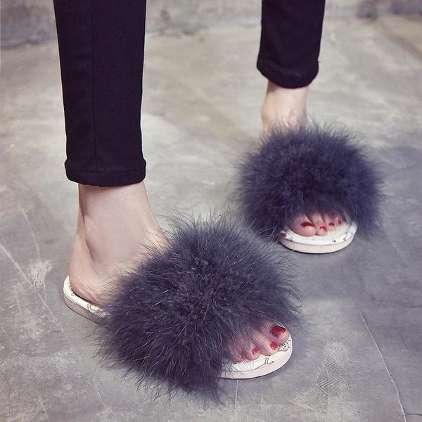 flat platform slippers women shoes fashion ostrich hair fluffy slides open toe fuzzy plush basic fur ladies, Black
flat platform slippers women shoes fashion ostrich hair fluffy slides open toe fuzzy plush basic fur ladies, Black