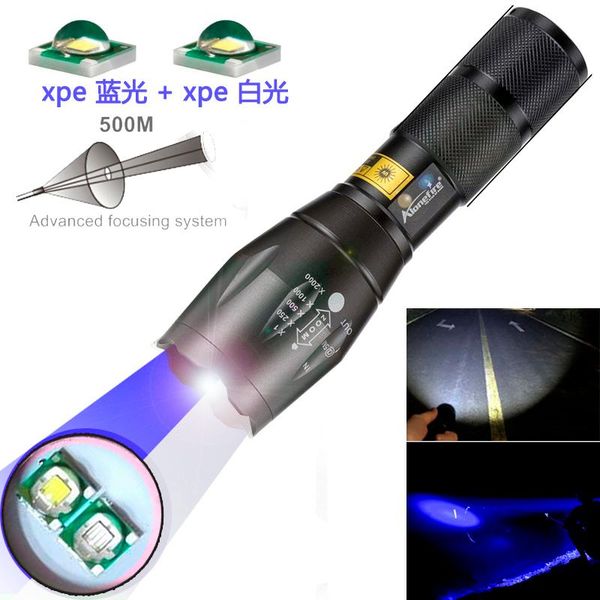 blu-ray one-key switch white light xpe strong focusing and concentrating household lighting multifunctional flashlights torches
blu-ray one-key switch white light xpe strong focusing and concentrating household lighting multifunctional flashlights torches
