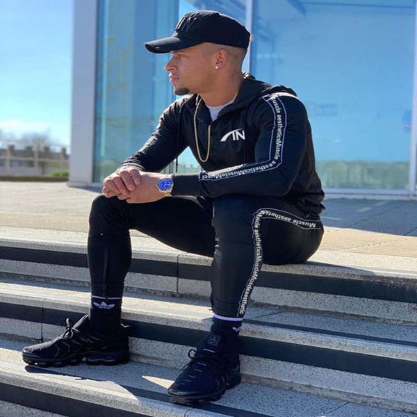 men's tracksuits aesthetics muscle brother chao brand long sleeve sports sweater cardigan hooded fitness coat, Gray
men's tracksuits aesthetics muscle brother chao brand long sleeve sports sweater cardigan hooded fitness coat, Gray