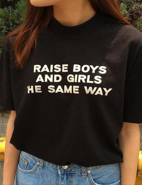 raise boys and girls womens t shirts the same way tee feminist short sleeve casual girl power tumblr clothes, White
raise boys and girls womens t shirts the same way tee feminist short sleeve casual girl power tumblr clothes, White