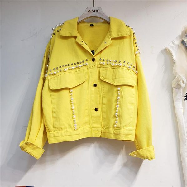 heavy diamond denim jacket women spring 2021 loose fashion long-sleeved single-breasted jackets sacos de mujer vestir abrigo women's, Black;brown
heavy diamond denim jacket women spring 2021 loose fashion long-sleeved single-breasted jackets sacos de mujer vestir abrigo women's, Black;brown