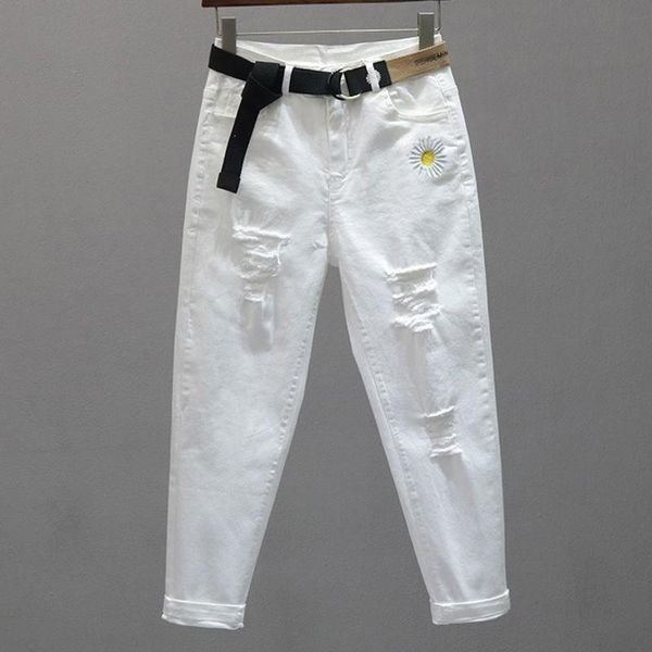 women's jeans summer women flower embroidery design cotton denim harem pants loose casual mid waist white ripped plus size a19, Blue
women's jeans summer women flower embroidery design cotton denim harem pants loose casual mid waist white ripped plus size a19, Blue