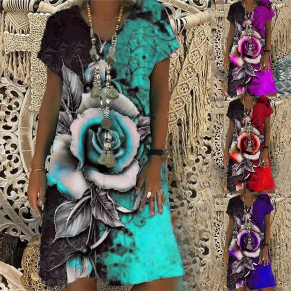 women's swimwear 4 colors color contrast women two-color stitching dress casual rose printing for vacation, White;black
women's swimwear 4 colors color contrast women two-color stitching dress casual rose printing for vacation, White;black