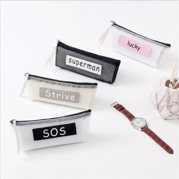 pencil bags pen bad writing case zipper simple transparent mech large capacity office kits school supply
pencil bags pen bad writing case zipper simple transparent mech large capacity office kits school supply