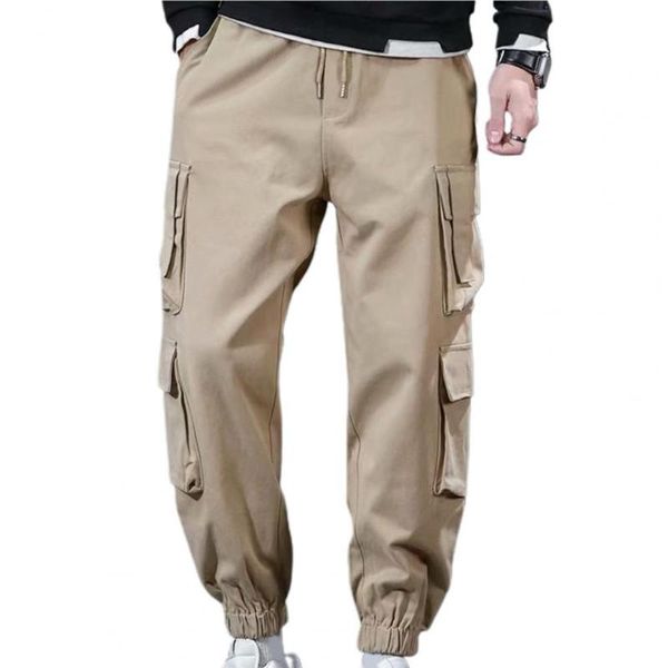men's pants man fleece elastic waist thicken multi pockets cargo for school, Black
men's pants man fleece elastic waist thicken multi pockets cargo for school, Black