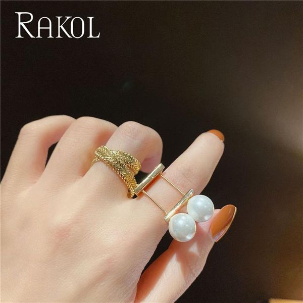 cluster rings rakol vintage for women with white pearl fashion metal cross double layer trendy exaggeration femmal jewelry rl129, Golden;silver
cluster rings rakol vintage for women with white pearl fashion metal cross double layer trendy exaggeration femmal jewelry rl129, Golden;silver