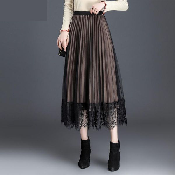 skirts fashion women waist line skirt autumn winter mesh casual pleated ankle-length plus size, Black
skirts fashion women waist line skirt autumn winter mesh casual pleated ankle-length plus size, Black