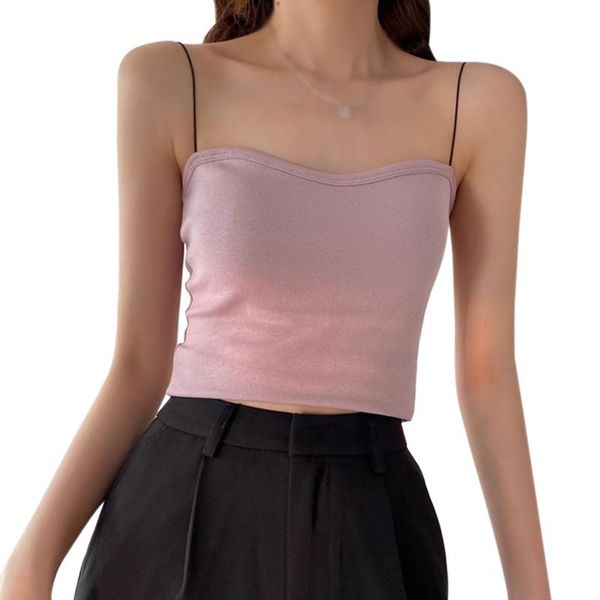 women thin strap sling tank solid color breathable chest pad underwear beauty back comfortable tube camisoles & tanks, Black;white
women thin strap sling tank solid color breathable chest pad underwear beauty back comfortable tube camisoles & tanks, Black;white