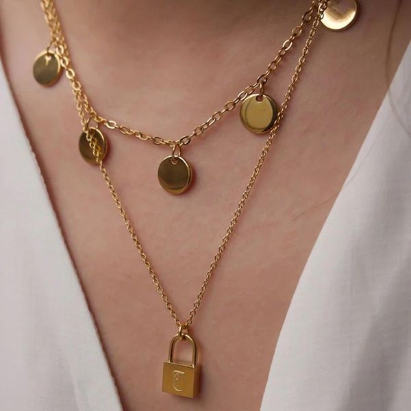 tarnish stainless steel o-chain old english gold plated personalised lock necklace women's birthday gift letter chains, Silver
tarnish stainless steel o-chain old english gold plated personalised lock necklace women's birthday gift letter chains, Silver
