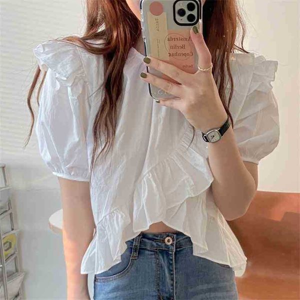 solid ol lady sweet chic party ruffles streetwear elegance blouses summer girls all match prom shirts 210525, White
solid ol lady sweet chic party ruffles streetwear elegance blouses summer girls all match prom shirts 210525, White