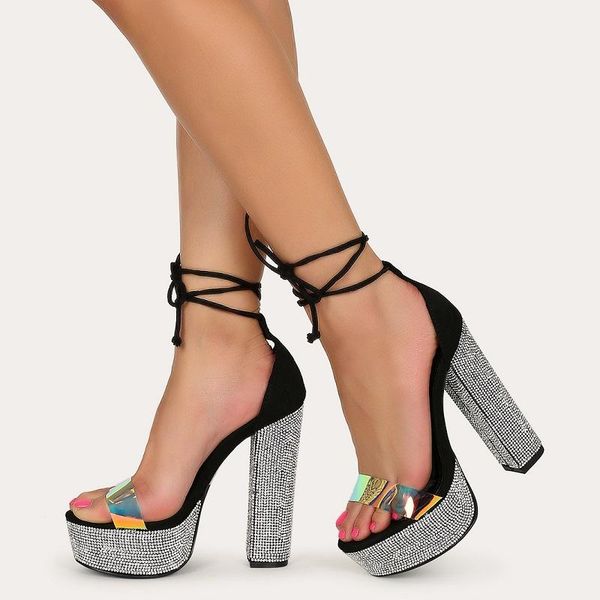 transparent women sandals luxury crystal platform high heels ladies shoes summer open toe ankle strap party wedding, Black
transparent women sandals luxury crystal platform high heels ladies shoes summer open toe ankle strap party wedding, Black