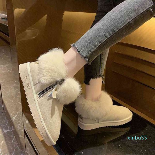 side zipper snow boots women's autumn winter net red versatile student flat bottom short boots plush warm women's cotton shoes, Black
side zipper snow boots women's autumn winter net red versatile student flat bottom short boots plush warm women's cotton shoes, Black