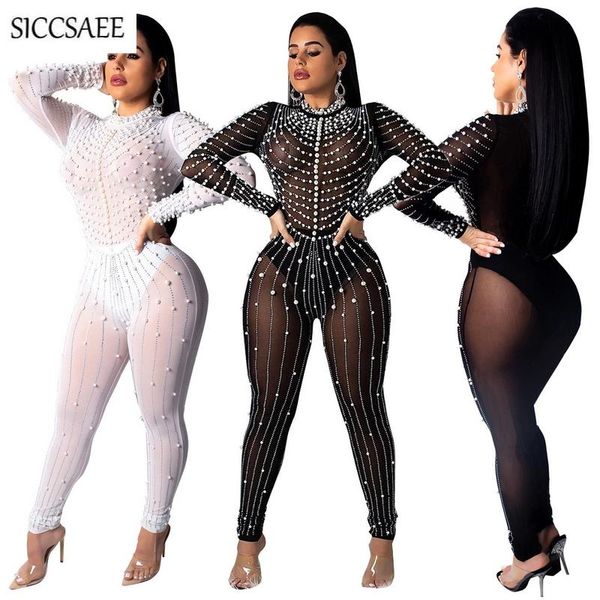 women's jumpsuits & rompers rhinestone sequins pearl beaded glitter womens jumpsuit see through bandage bodycon bodysuit mesh luxury sp, Black;white
women's jumpsuits & rompers rhinestone sequins pearl beaded glitter womens jumpsuit see through bandage bodycon bodysuit mesh luxury sp, Black;white