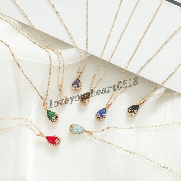 temperament necklace colorful sweet cubic zirconia golden water drop pendant necklace clavicle chain woman valentine's day gift, Silver
temperament necklace colorful sweet cubic zirconia golden water drop pendant necklace clavicle chain woman valentine's day gift, Silver