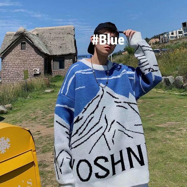 men's sweaters round neck loose autumn sweater coat, White;black
men's sweaters round neck loose autumn sweater coat, White;black