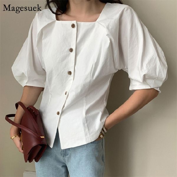 korean chic short sleeve white shirt women clothes single-breasted square collar vintage summer blouses 14490 210512
korean chic short sleeve white shirt women clothes single-breasted square collar vintage summer blouses 14490 210512
